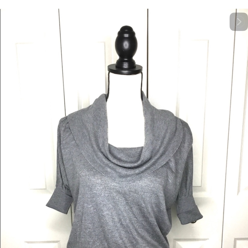 Express Y2K Cashmere Cowlneck Sweater - Gray